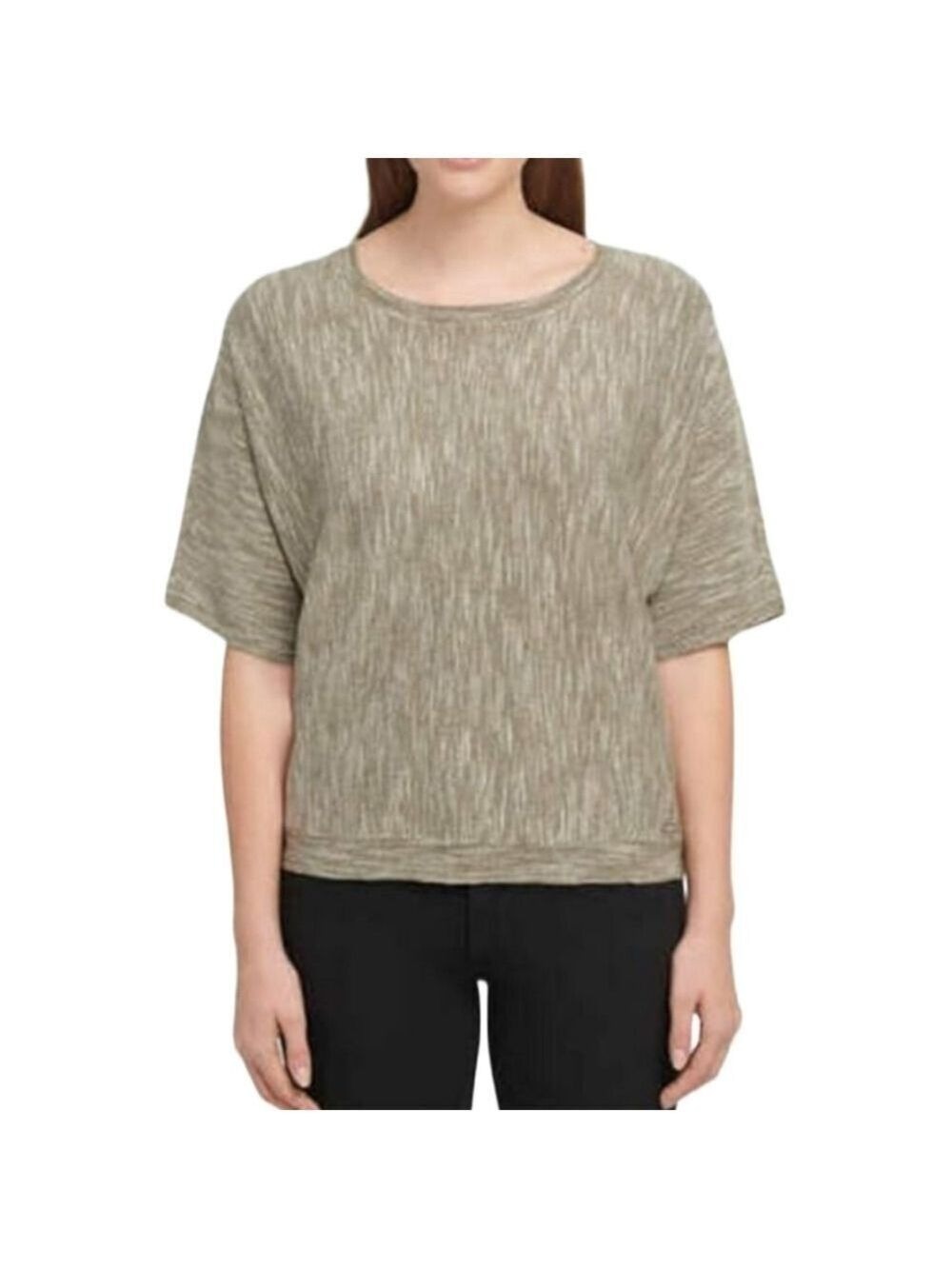 DKNY MARLED SAGE SHORT SLEEVE LIGHTWEIGHT SWEATER LIKE NEW! SIZE LARGE